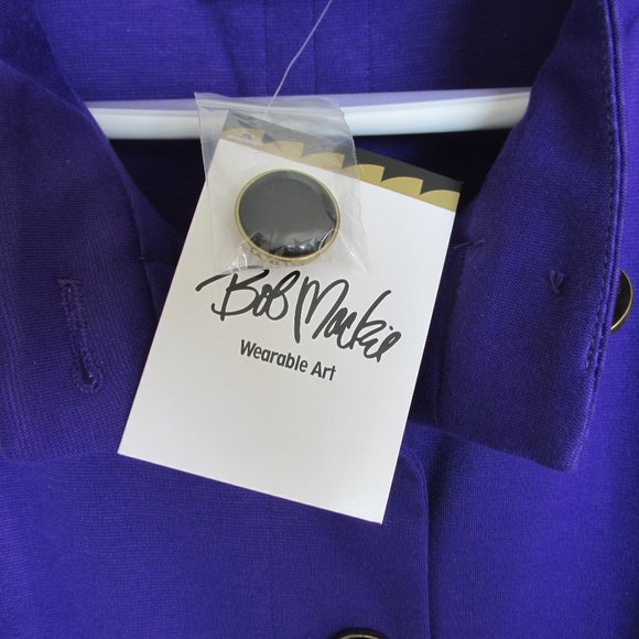 Bob Mackie Purple Knit-Jersey Swing Jacket NWT - Picture 8 of 11